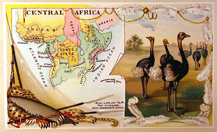 c 1889 AFRICA - (CENTRAL AFRICA) - Arbuckle Bros.