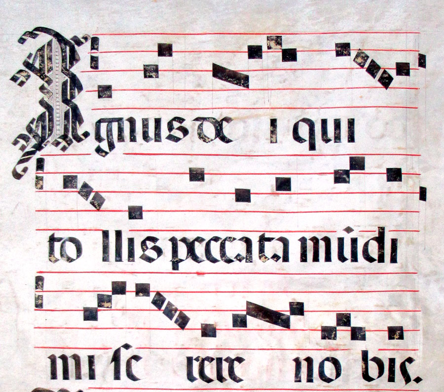 c 1475-1500 Gregorian Chant - Agnus Dei &amp; Kyrie [IM-12905] - $350.00 :  Antique Manuscripts, Maps, Prints and Antiquities -