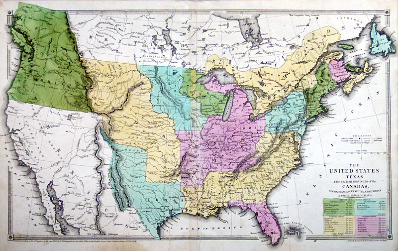 c 1838 US and Republic of Texas - Huntington