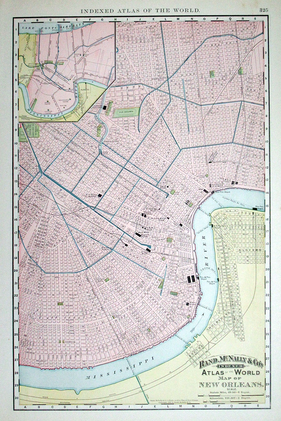 c 1892 Rand, McNally & Co. Map of New Orleans