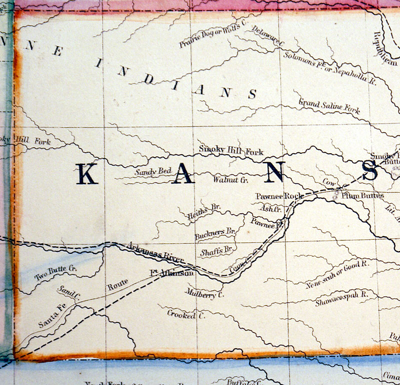 ''MAP OF KANSAS, NEBRASKA AND COLORADO...'' c. 1864 Mitchell [M9463