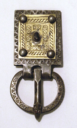 Silver Gilt Buckle w Scrolled Designs - c 5th - 6th century AD