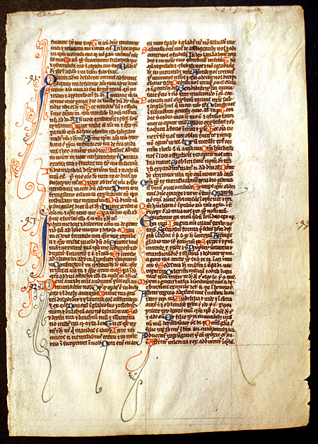 Medieval Bible Leaf - 8 complete Psalms