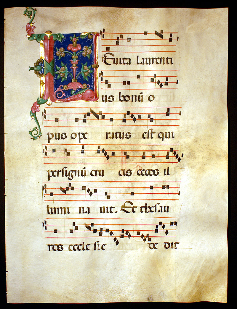 Gregorian Chant - Initial w Dolphin - Feast St Lawrence