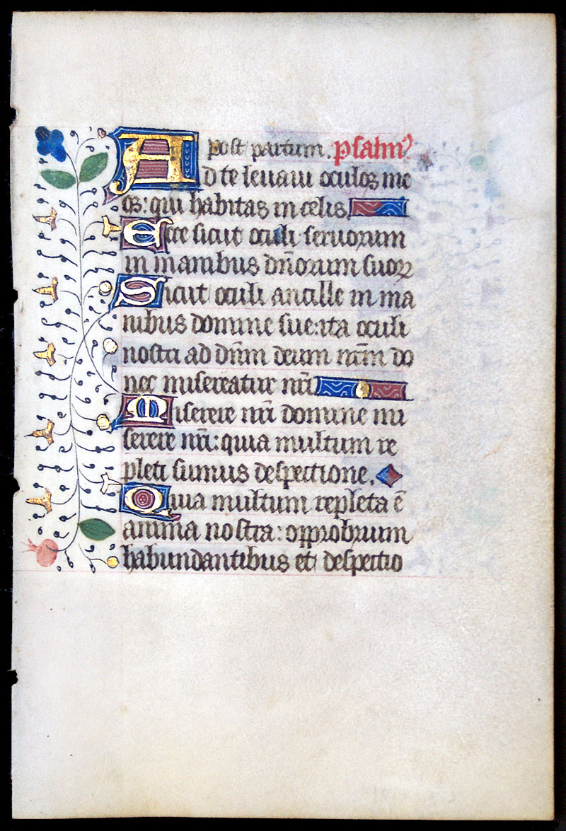 c 1440-60 Book of Hours Leaf 