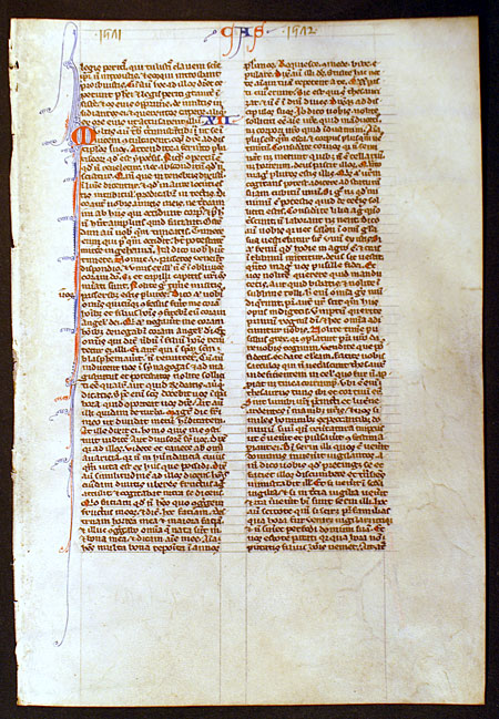 Medieval Bible Leaf - Luke - De Brailes Workshop, Oxford