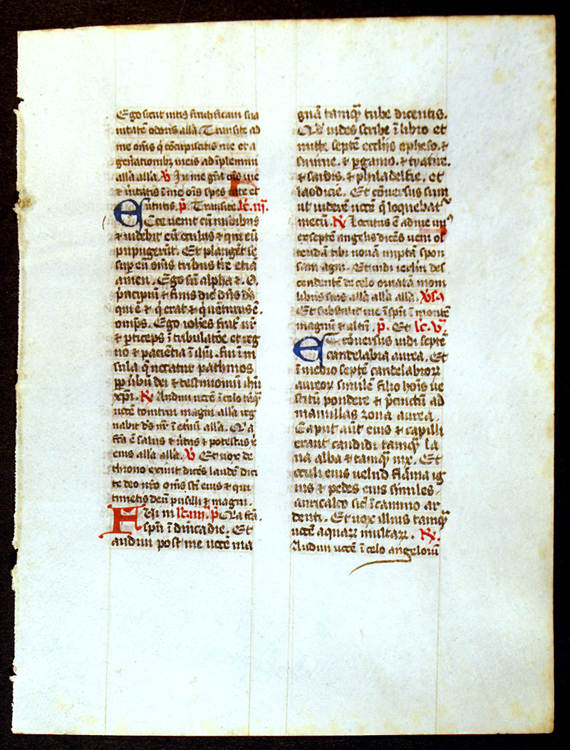 Medieval Breviary Leaf - ''I am Alpha and Omega''