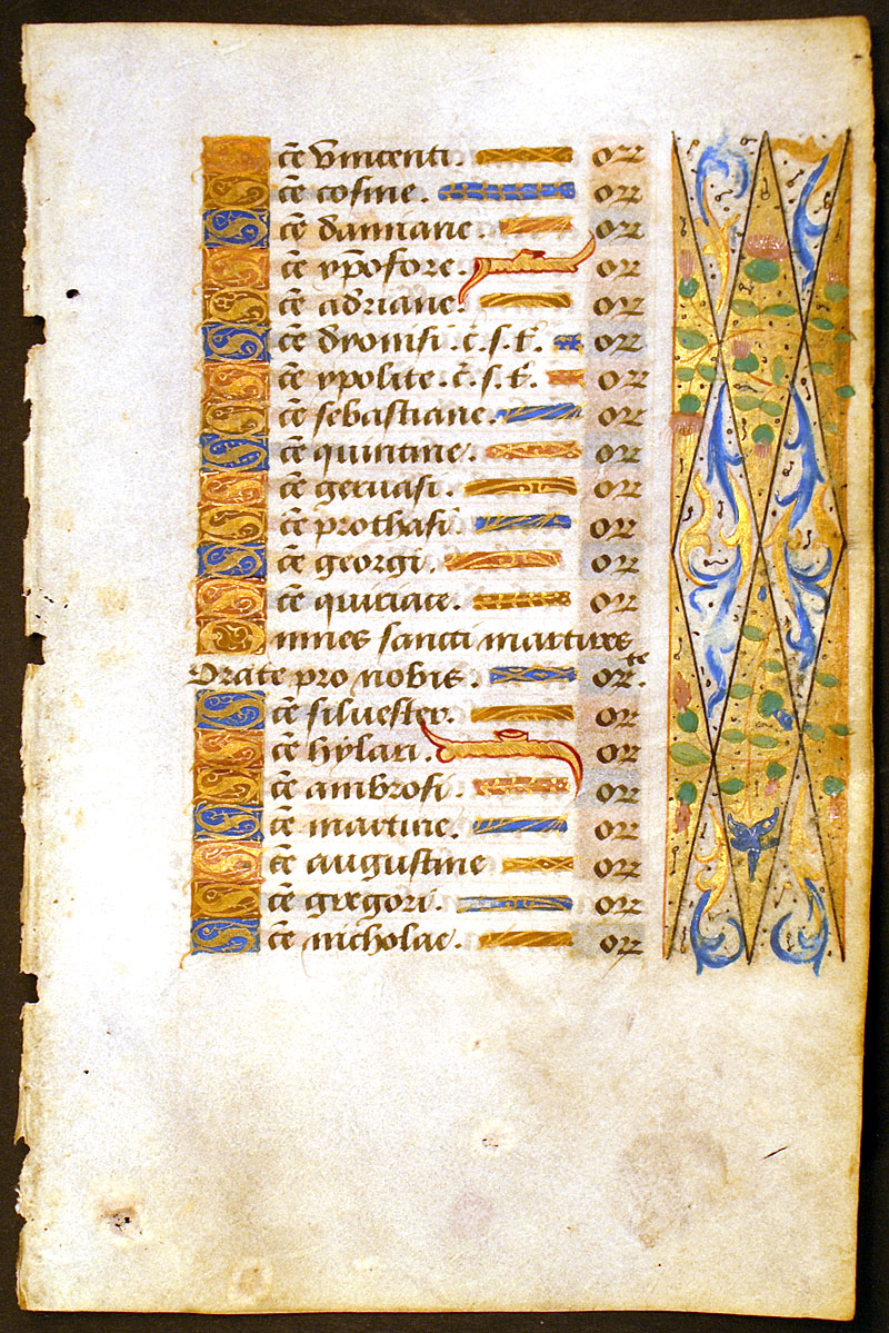 Book of Hours Leaf - Litany of the Saints - c 1510-20