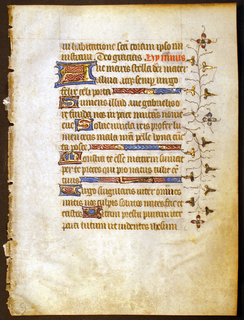 Medieval Book of Hours Leaf c 1420 - Magnificat