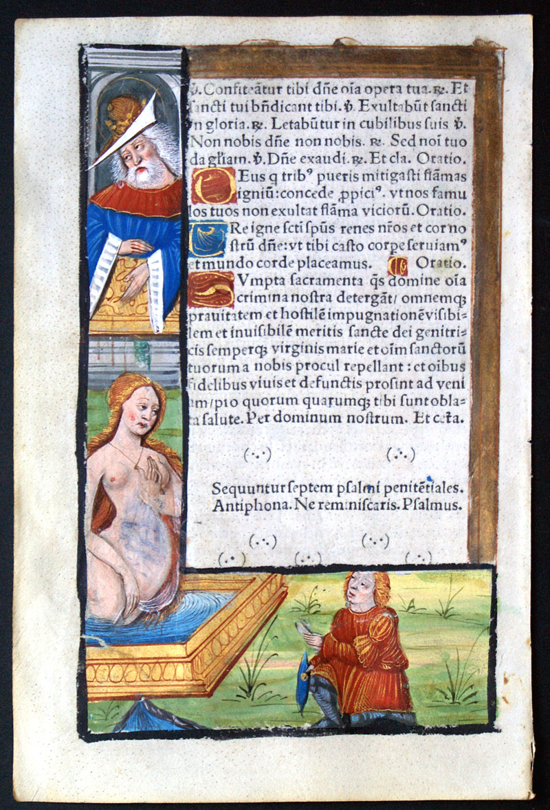 David and Bathsheba - c 1518 - Book of Hours Leaf