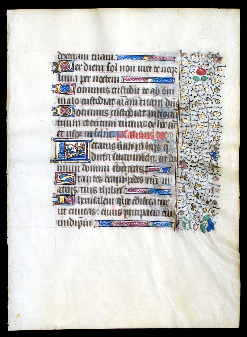 Book of Hours Leaf c 1440-50 - Elaborate Rinceaux Border