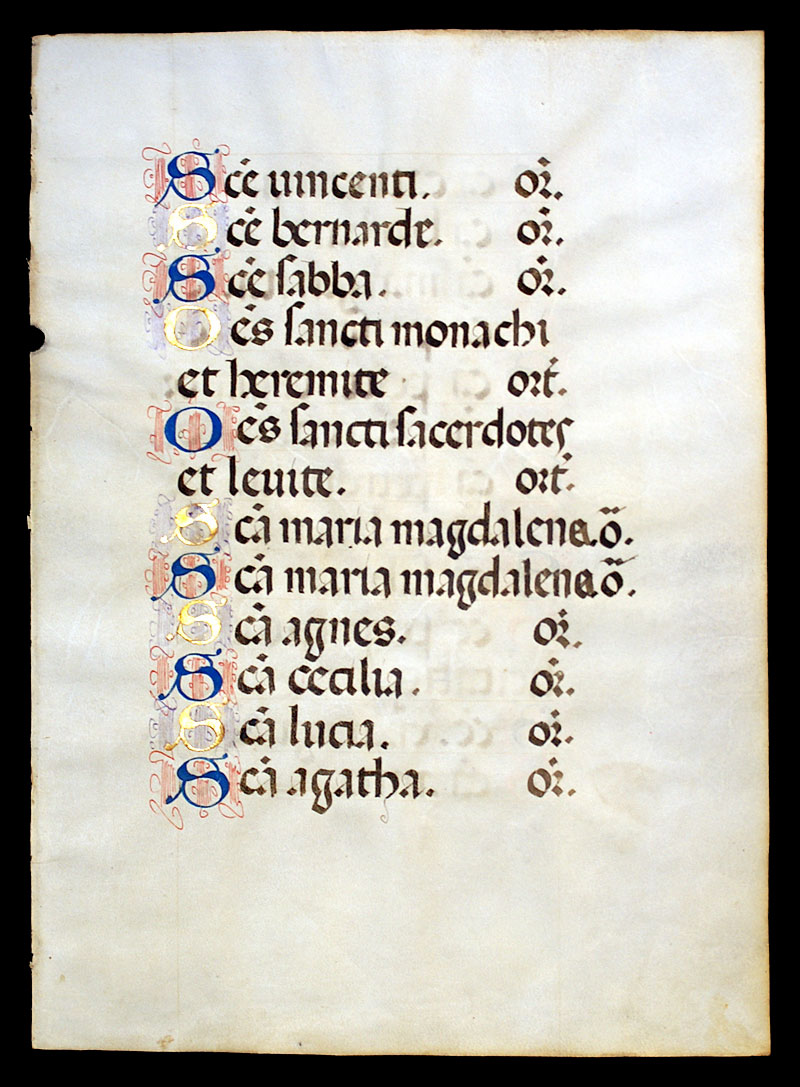 Medieval Missal Leaf c 1475 - Italy