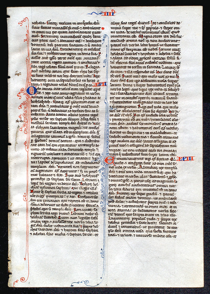 A Medieval Bible Leaf c 1240-55 - France - Reign of Saint Louis