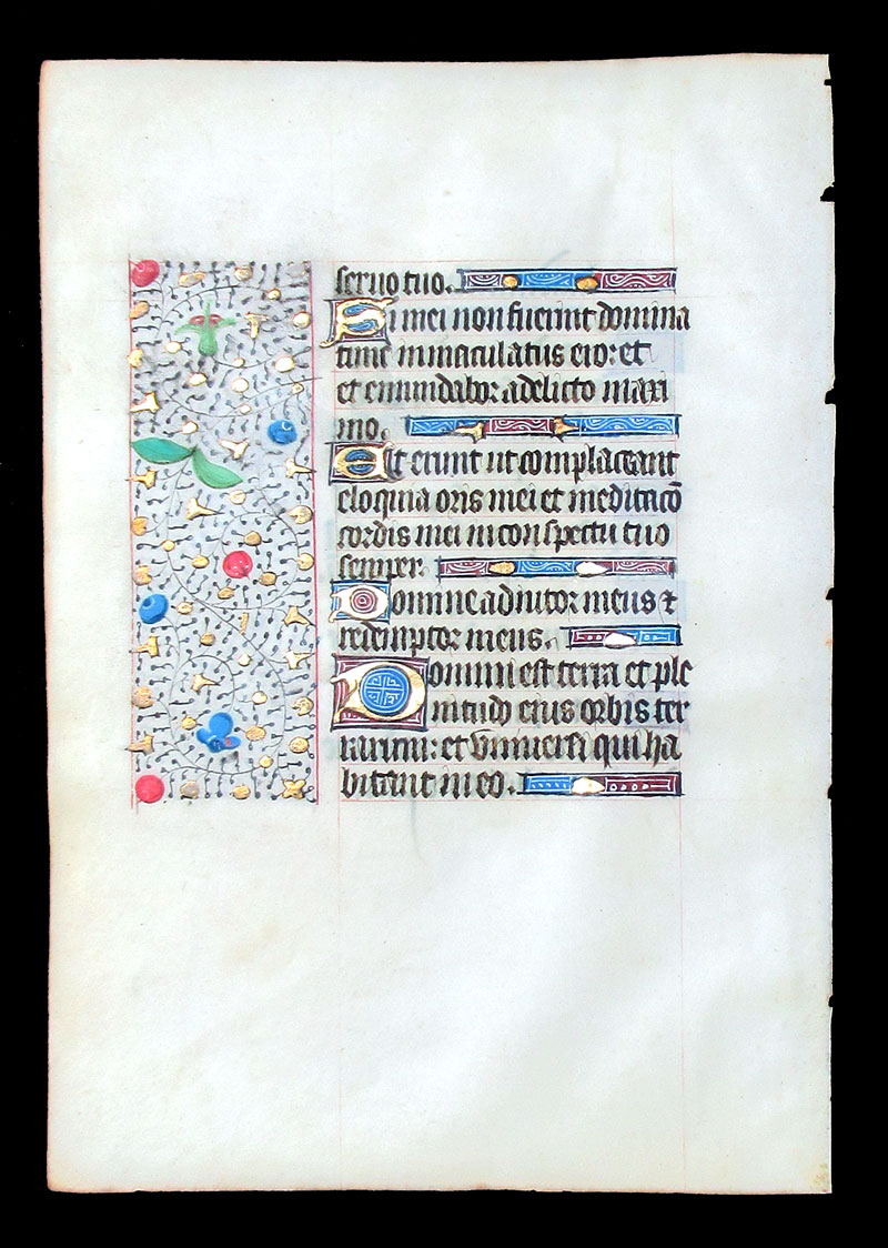 c 1450-75 Book of Hours Leaf - Use of Angers - Psalms