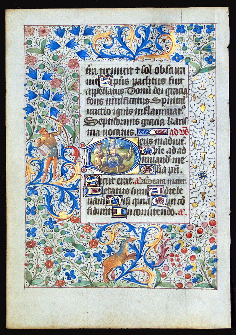 c 1450-75 Flight into Egypt - Book of Hours Leaf