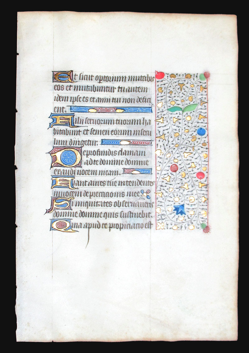 c 1450-75 Book of Hours Leaf - Psalms - France