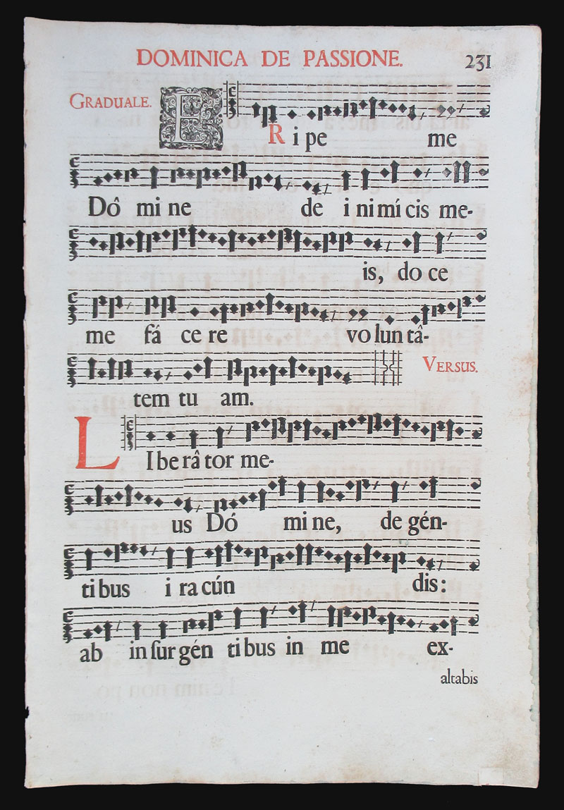 c 1671 Gregorian Chant - Passion Sunday - Hufnagel Notes