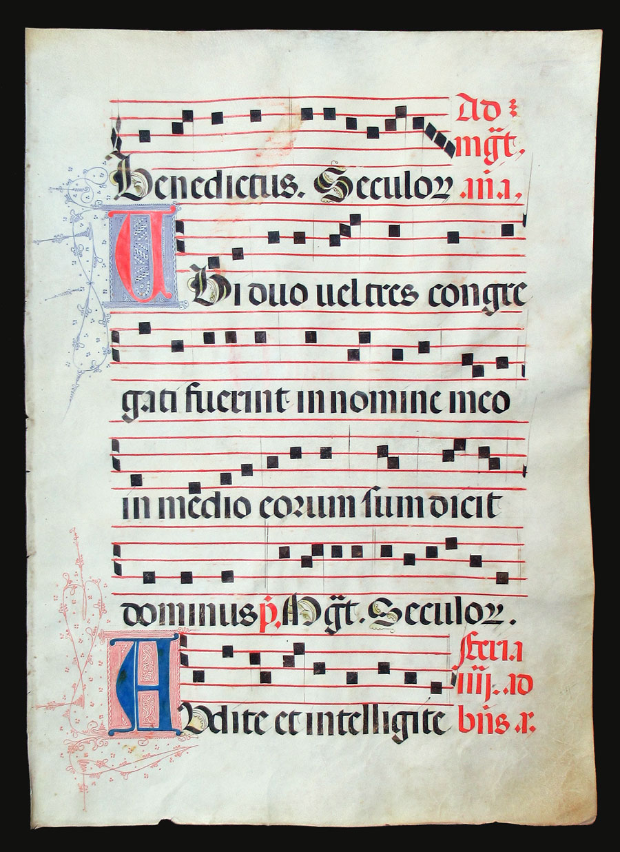 c 1450 Gregorian Chant -Where there are two or three gathered...