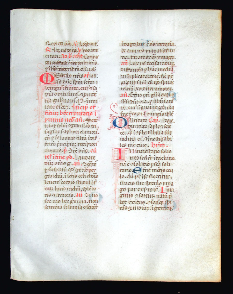 c 1460 Breviary Leaf - Northern Italy - hymns