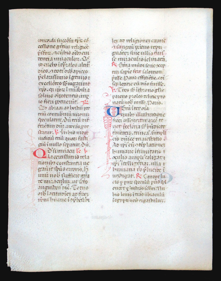 c 1460 Breviary Leaf, Northern Italy - Venerable Bede