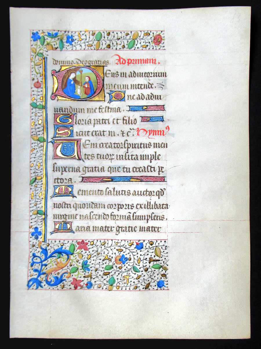 c 1450-75 Book of Hours Leaf - The Nativity