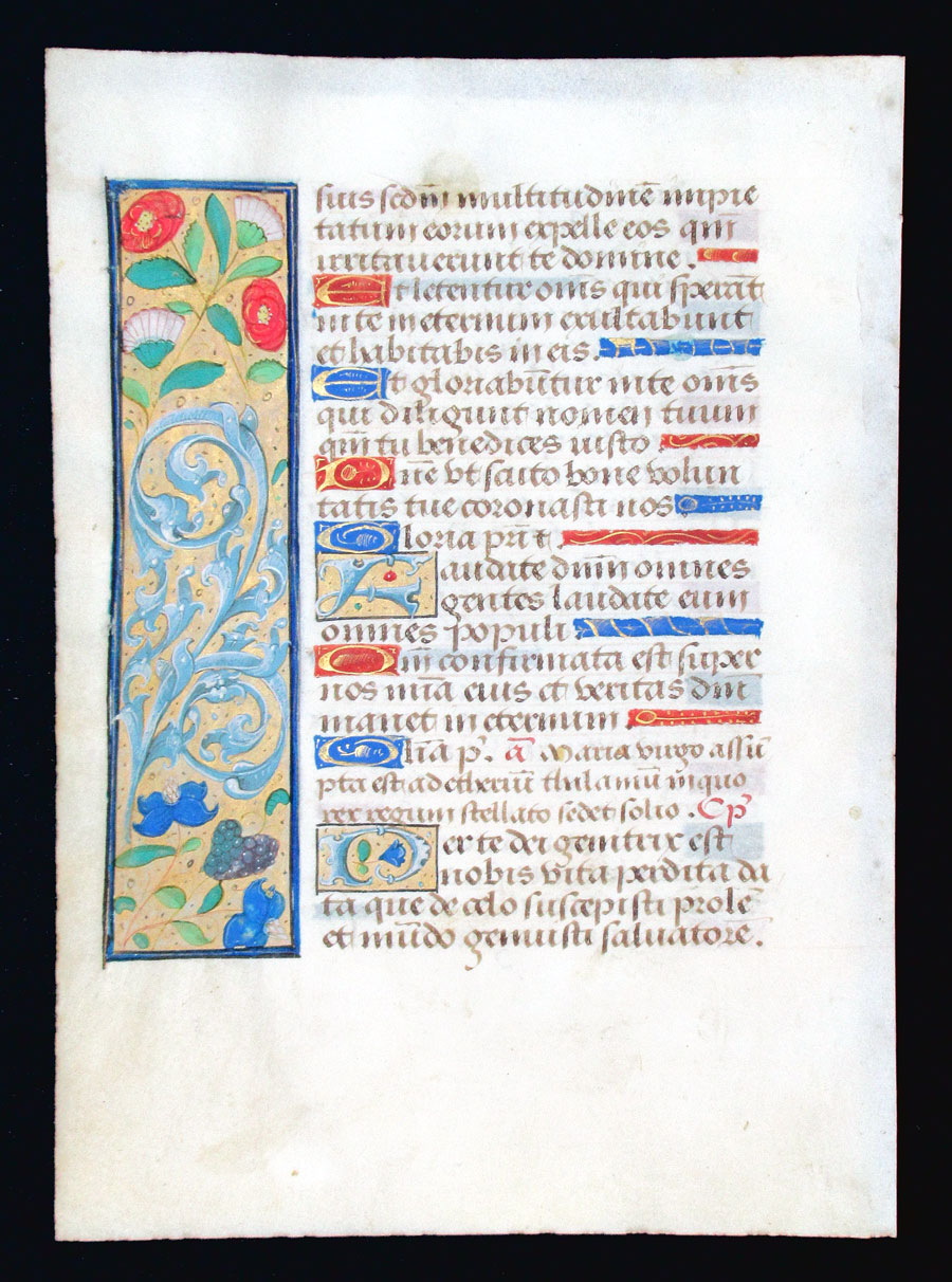 c 1490-1510 Book of Hours Leaf - Beautiful Borders - Rouen