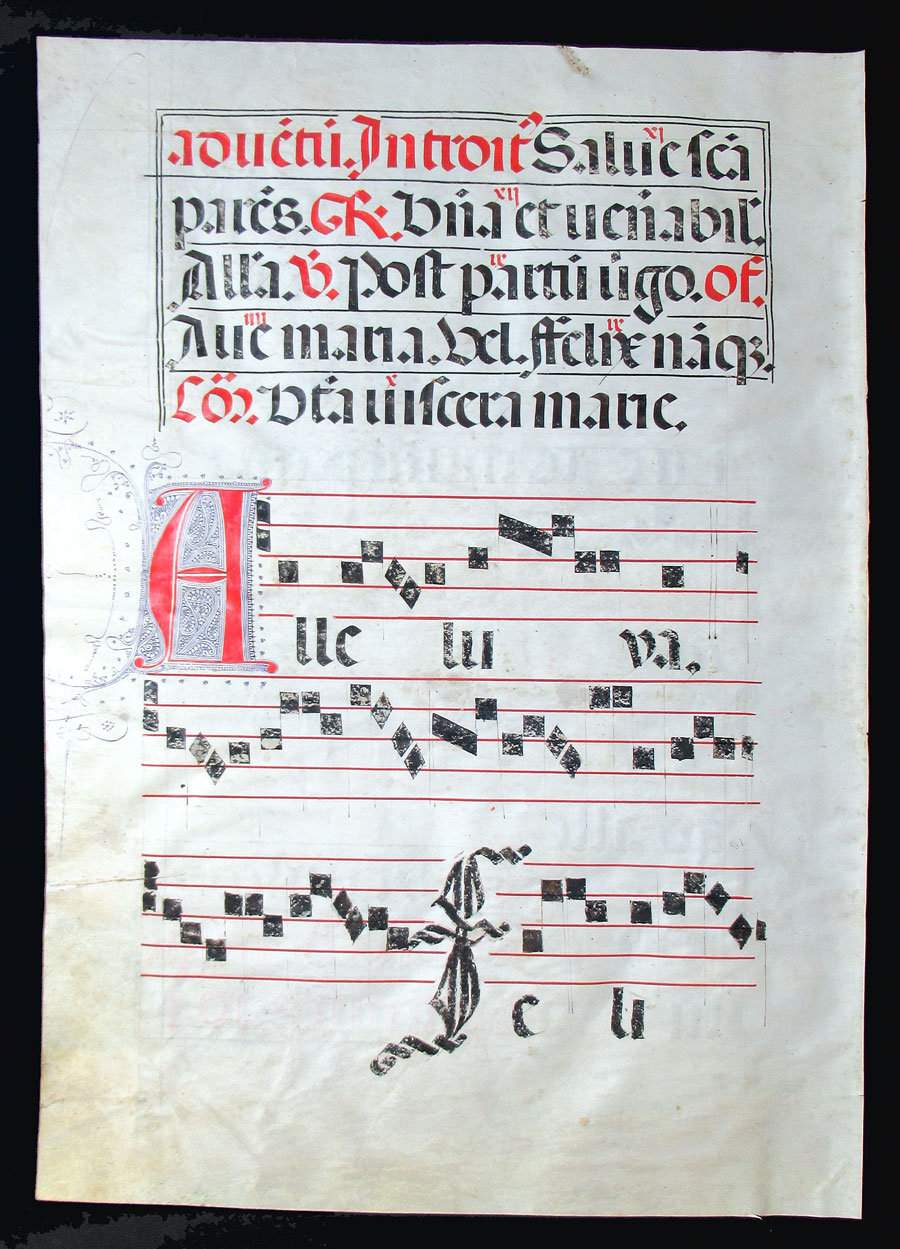 c 1475-1500 Gregorian Chant - Spain - Puzzle Initial