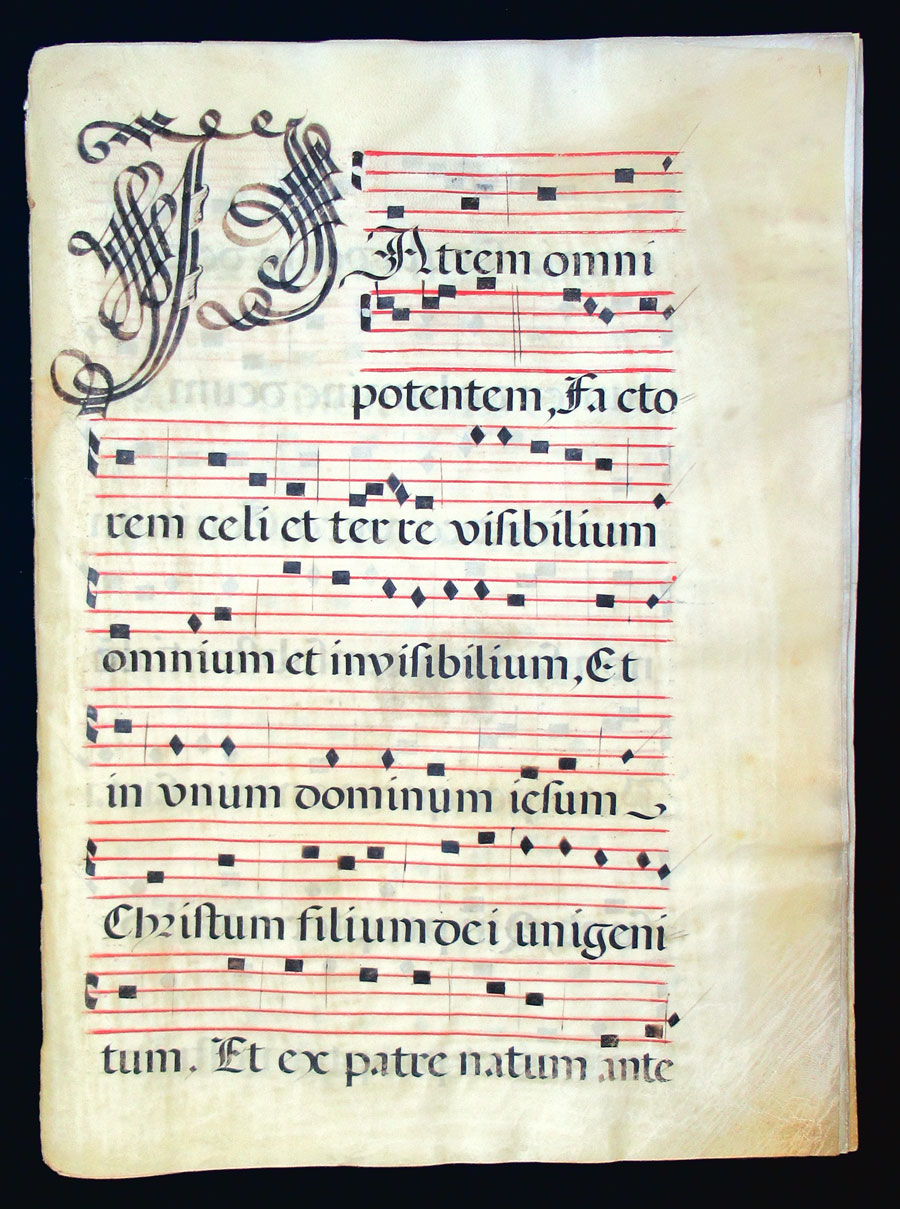 c 1682 Gregorian Chant - 8 Continuous Leaves - Signed and Dated