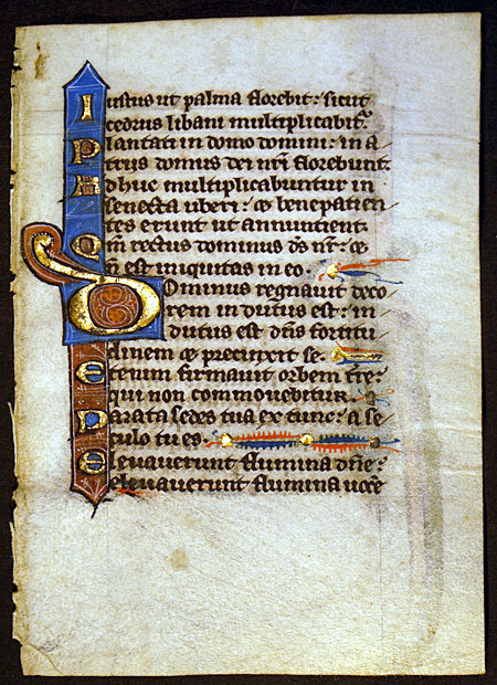Medieval Psalter Leaf - c. 1200-25- Paris