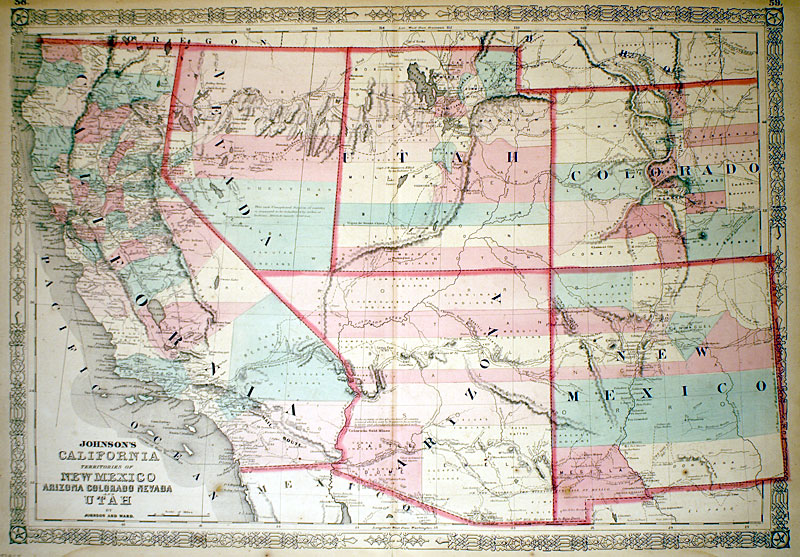 c 1864 ''CALIFORNIA, TTYS OF NEW MEXICO ARIZONA COLORADO...''