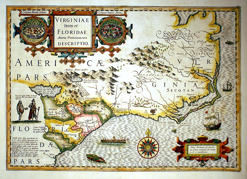 ''Virginiae Item et Floridae...'' Hondius c, 1606-28