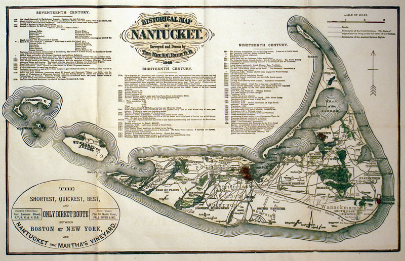 ''Historical Map of Nantucket...'' c. 1886 - Lee & Shepard