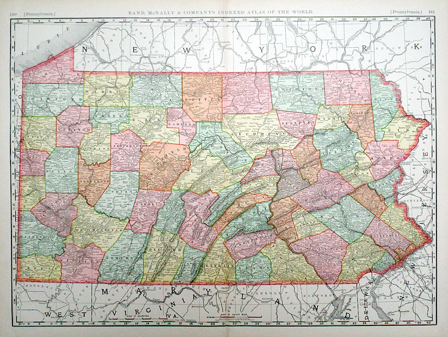 c 1898 Rand, McNally & Co Pennsylvania (Large)
