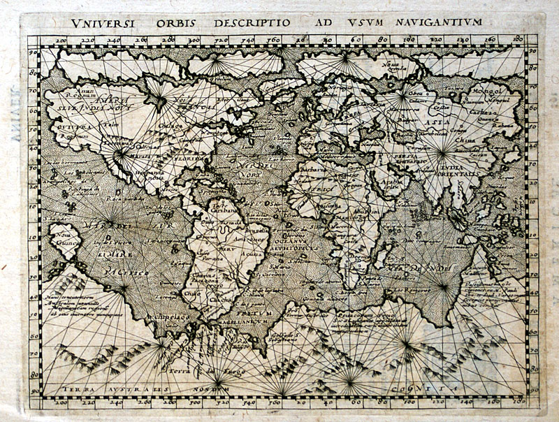 c 1596-7 Mariner's World Map - Mercator-Magini