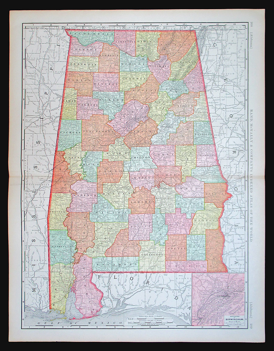 c 1898 Rand, McNally & Co Alabama (Large)