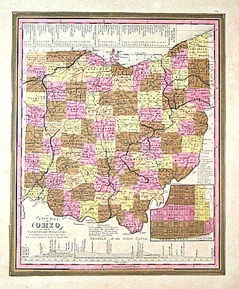 ''A NEW MAP OF OHIO...'' c 1846 - Mitchell