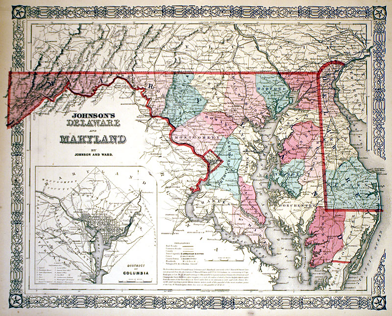 c 1865 ''...DELAWARE AND MARYLAND'' - Johnson