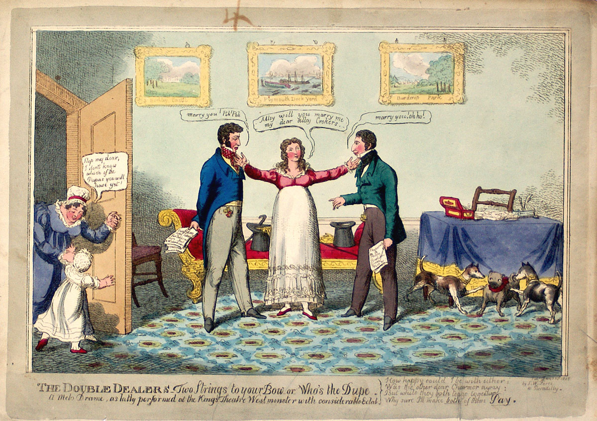 c 1825 English Caricature - The Double Dealers