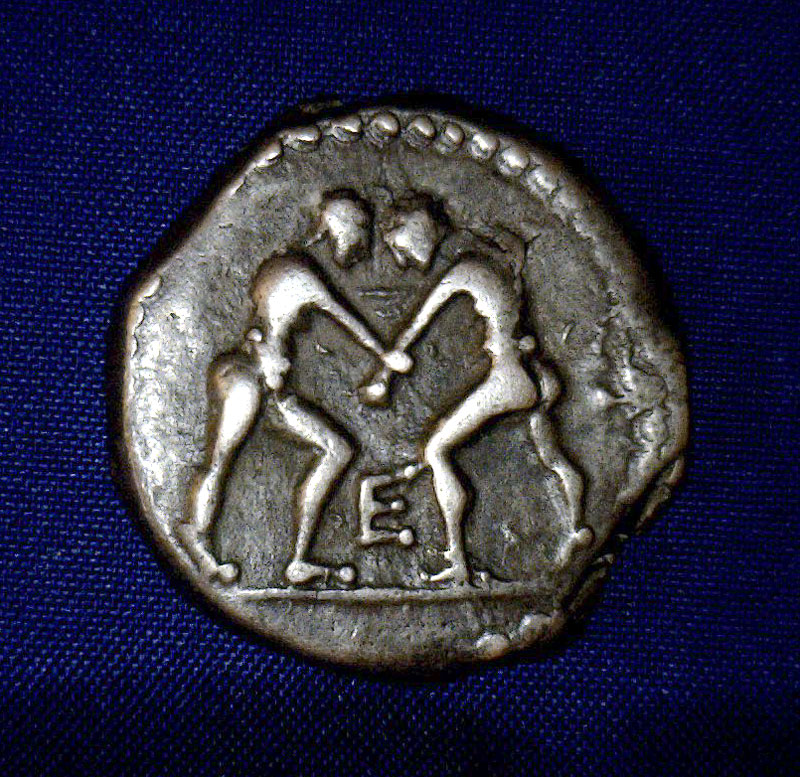 Silver Tetradrachm - Athletes Wrestling       c 330-300 BC