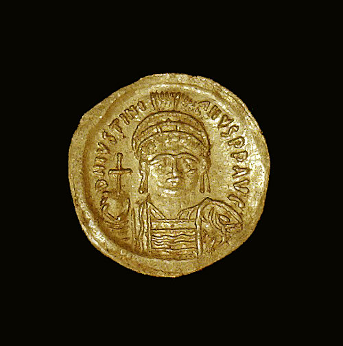 Ancient Byzantine Gold Coin, Justinian I (the Great) - Byzantine