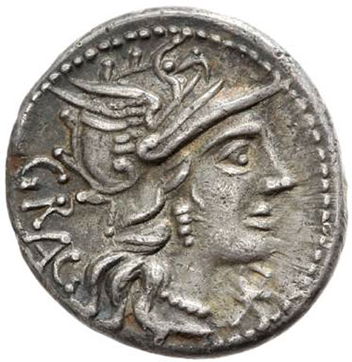 Ancient Silver Denarius - Roman Republic - Roma & Jupiter