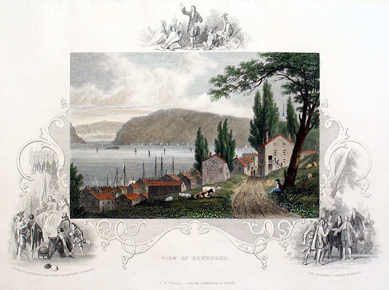 c 1850 View of Newburgh, New York,  - Tallis