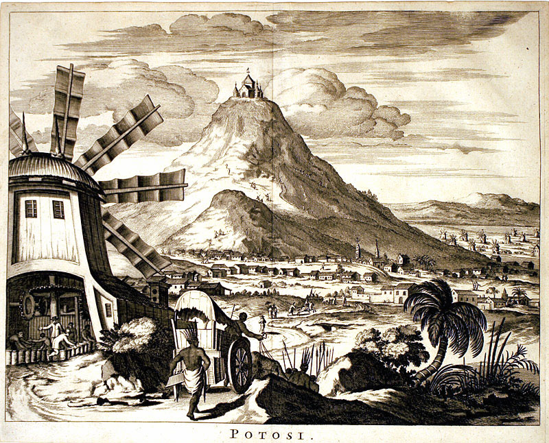 c 1671 Early Montanus View of POTOSI, BOLIVIA
