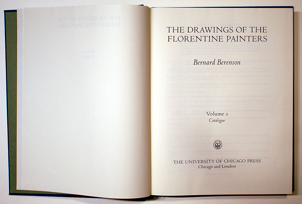 DRAWINGS OF THE FLORENTINE PAINTERS, Pub. 1970