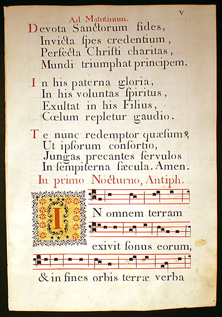 Gregorian Chant - Italy, c. 1778 - Elaborate initial