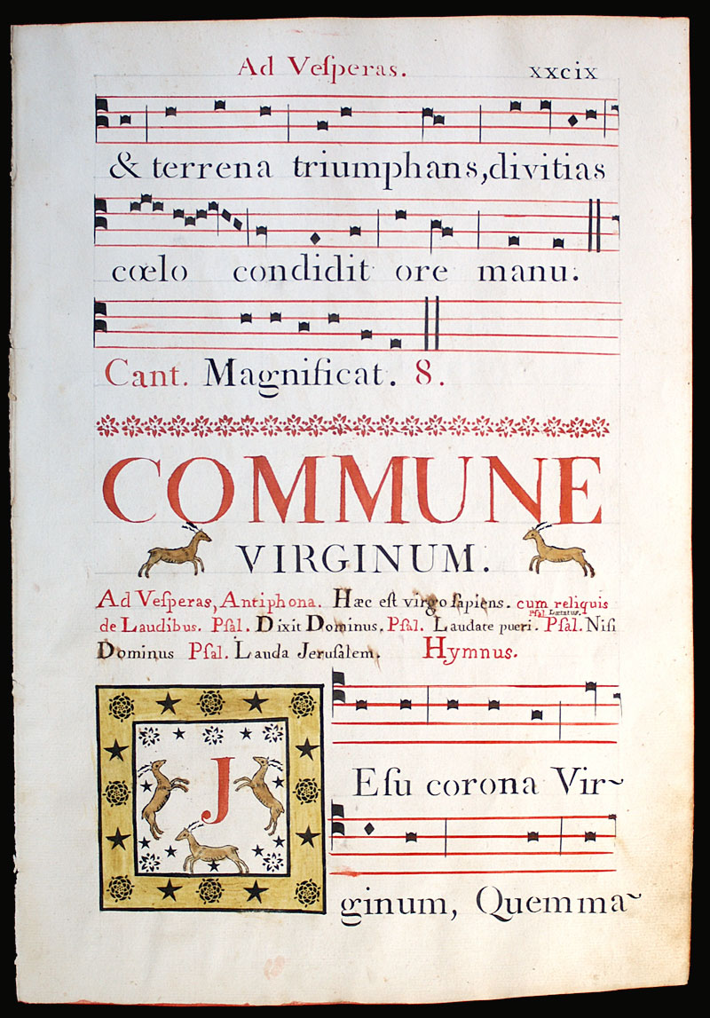 c 1778 Gregorian Chant - Deer, stars, blossoms