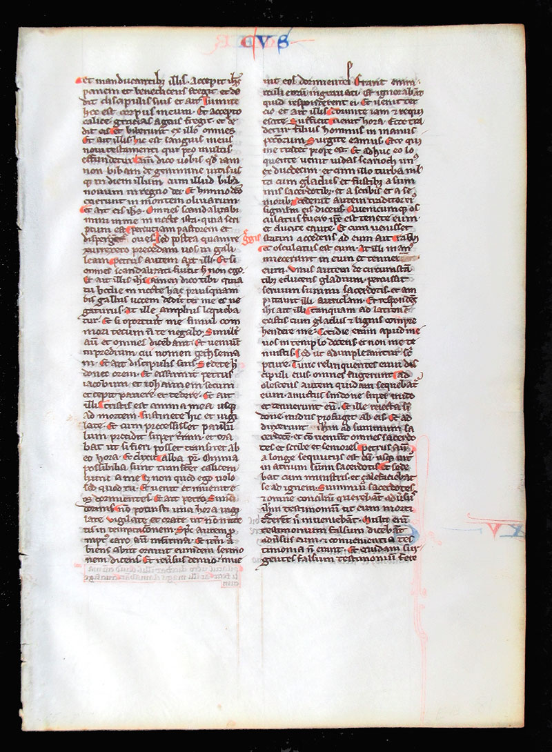 c 1230-40 Bible Leaf - The Last Supper - Passion of Christ