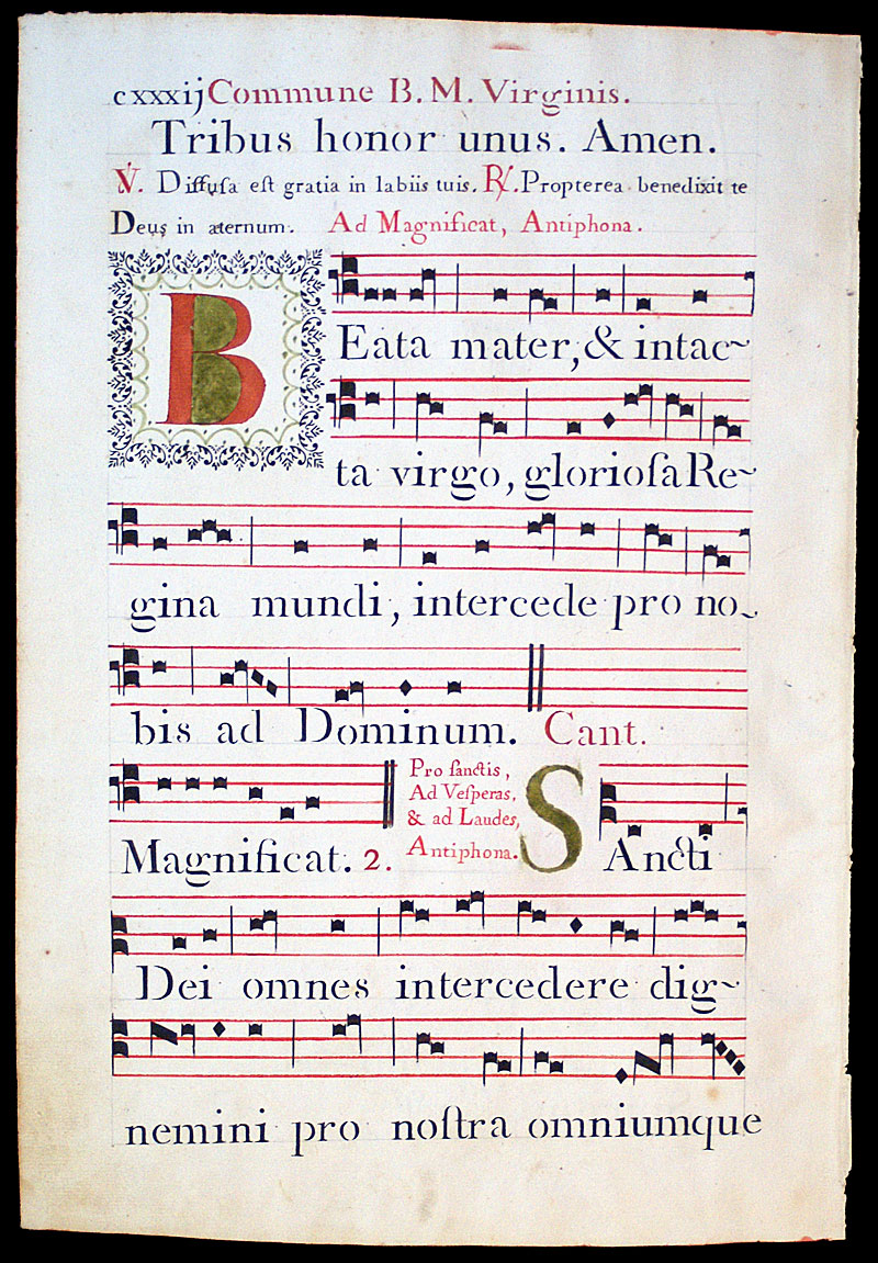 Gregorian Chant - 1778 - Four-line stave - Italy