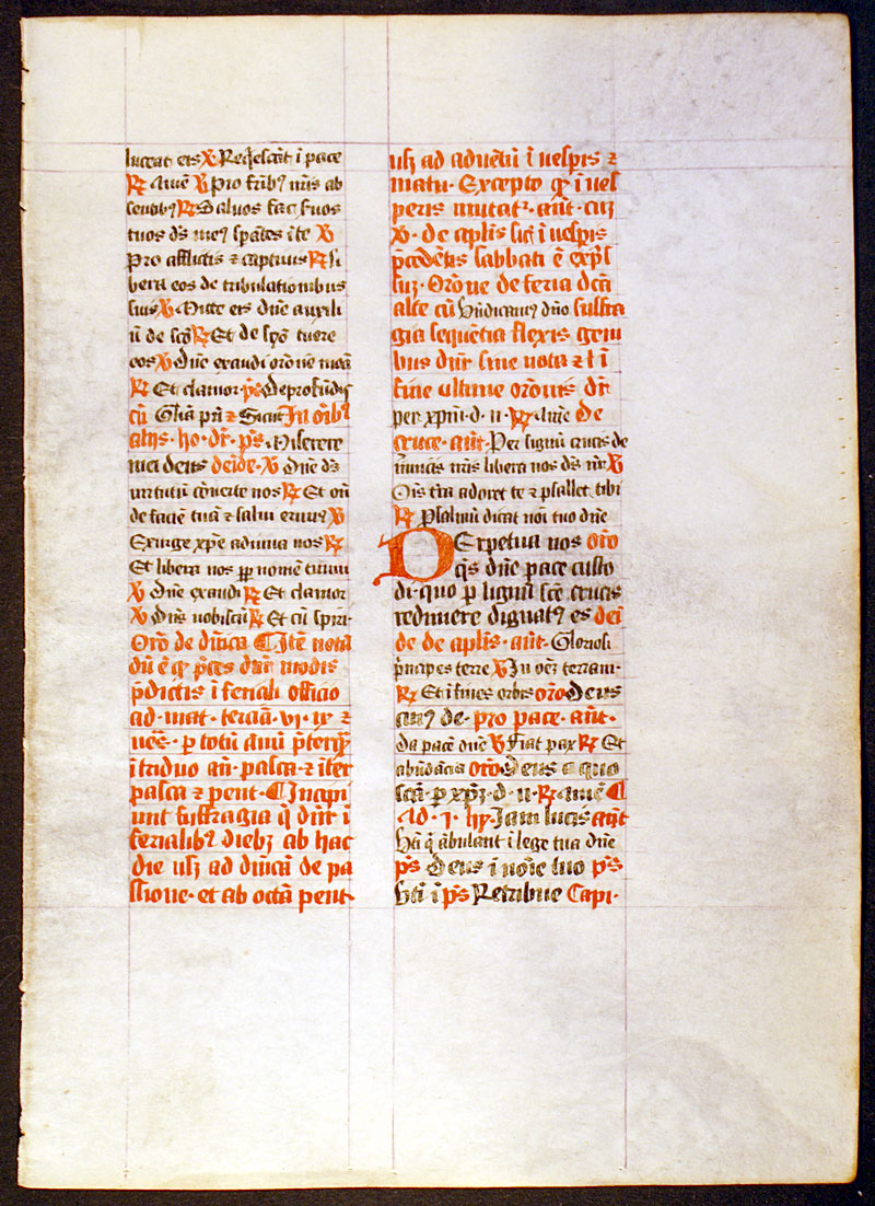 Medieval Breviary Leaf c 1470 - France (Loire Valley?)