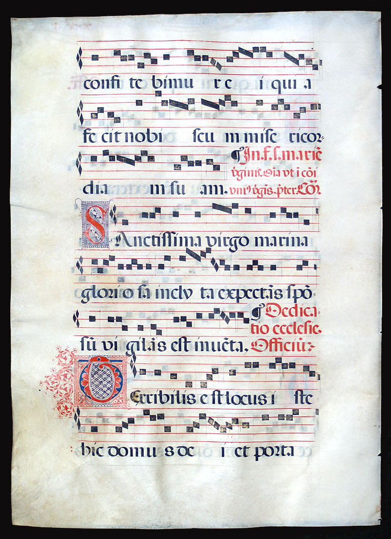Gregorian Chant - c 1490-1500 - Puzzle Initial